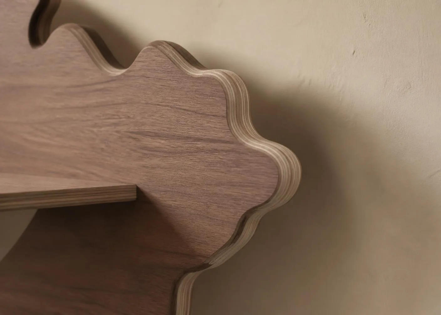 Layered plywood edge of the Australia wall piece
